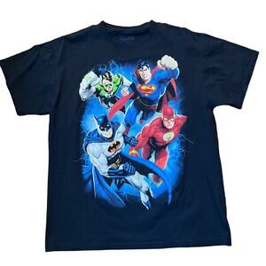 DC Comics Justice League Adult LG Batman Superman Flash Green Lantern T-shirt